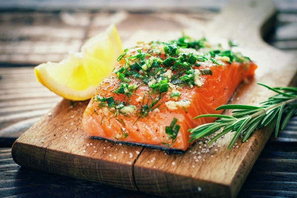 Crockpot Salmon with Fresh Herb Caper Relish