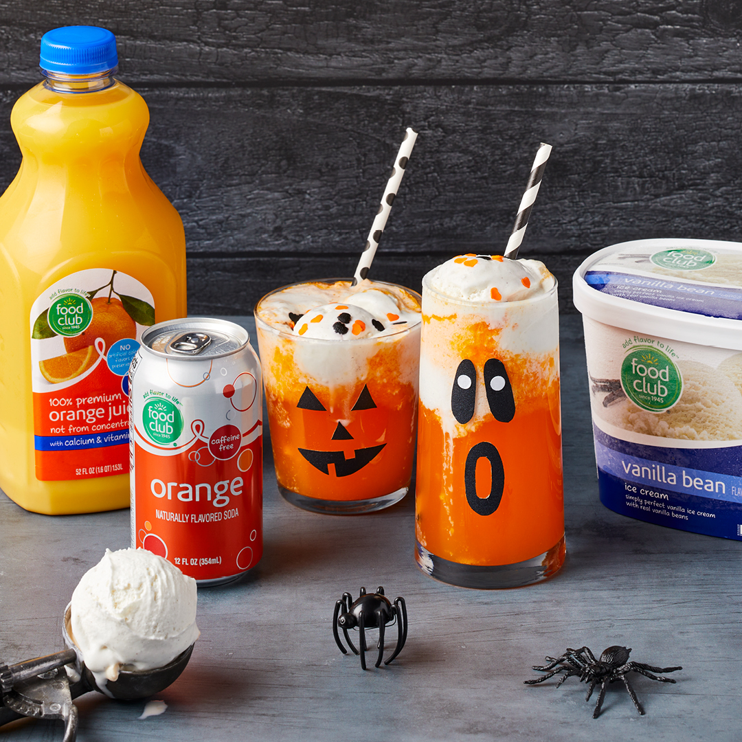 Orange Soda Halloween Floats