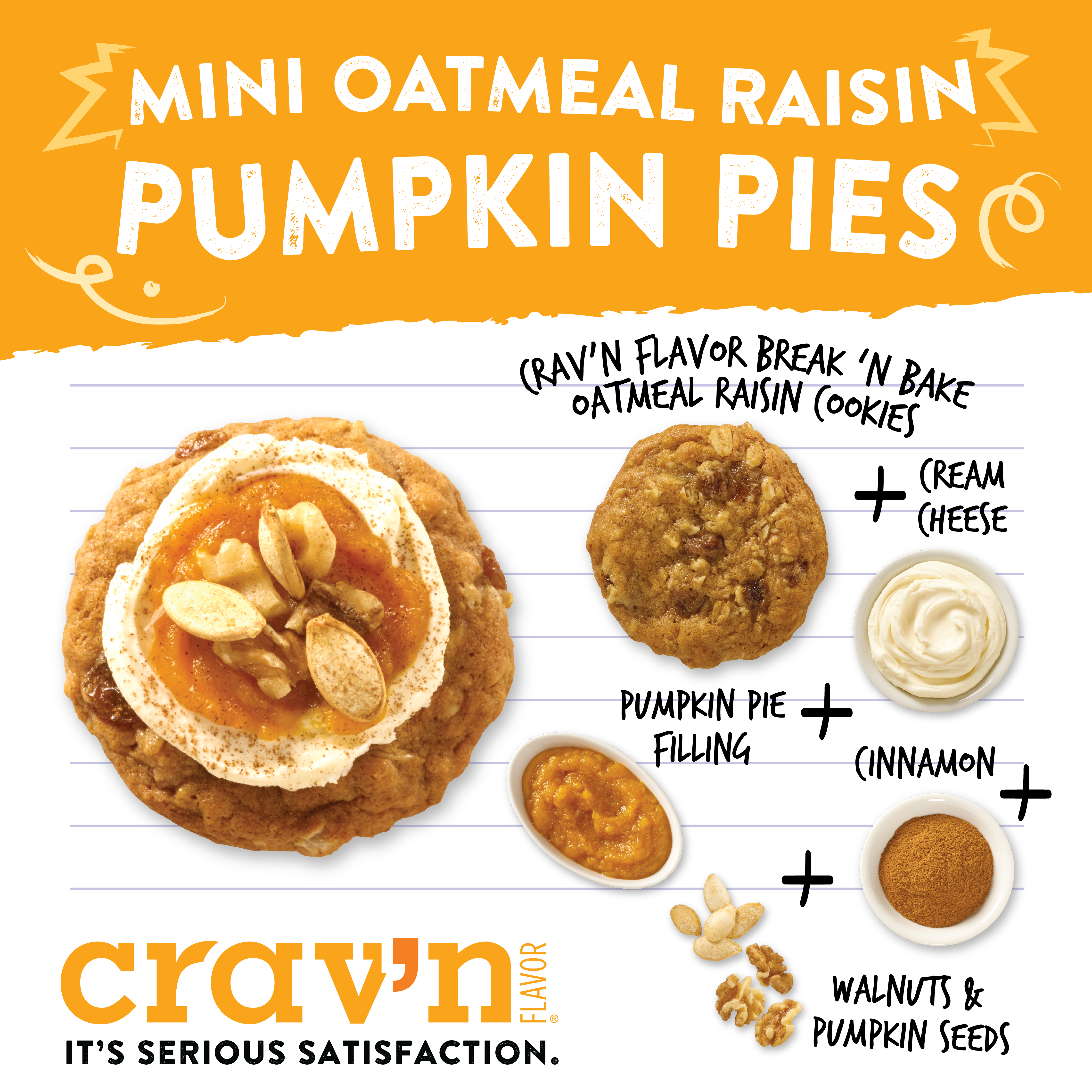 Mini Oatmeal Raisin Pumpkin Pies