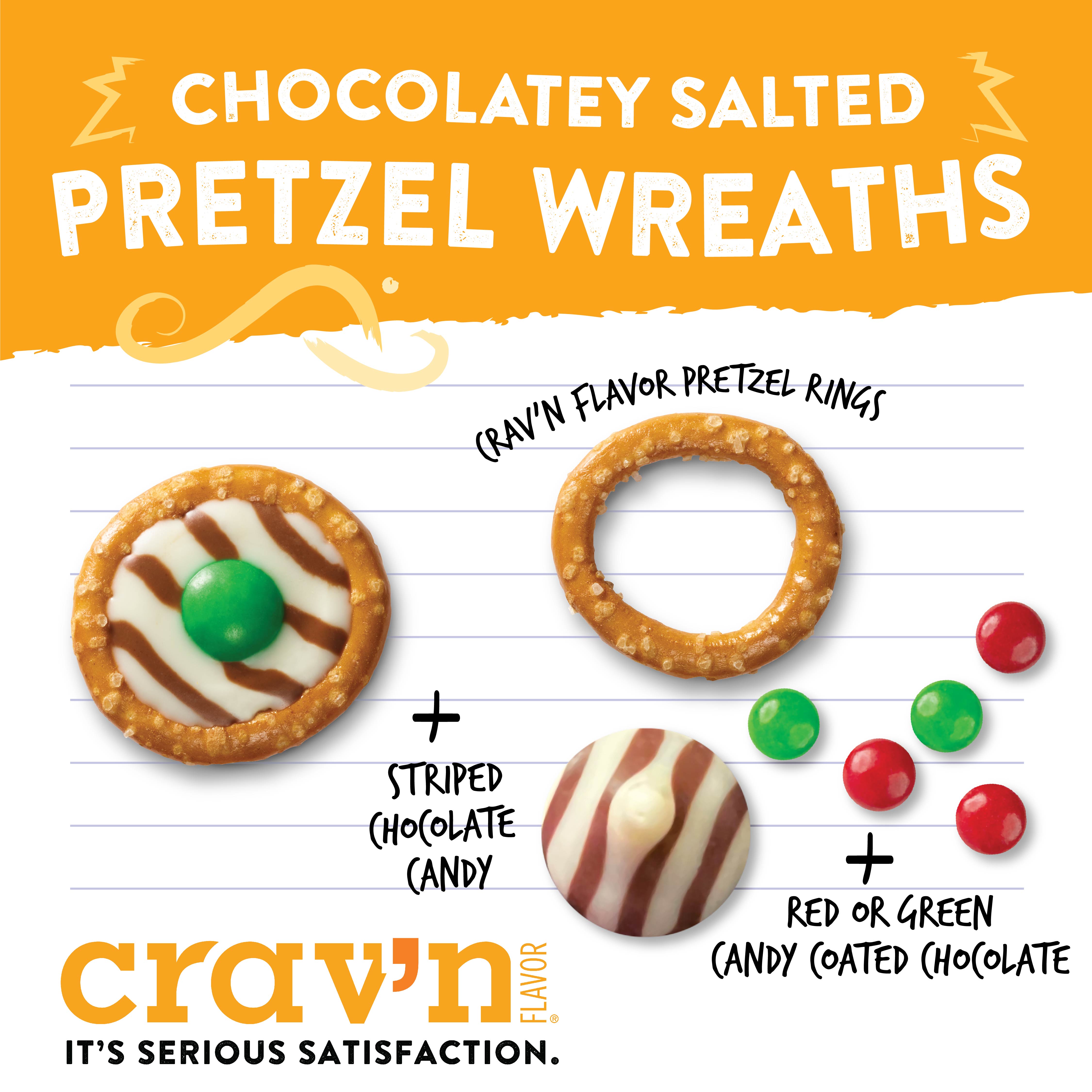 Chocolatey Salted Pretzel Wreaths