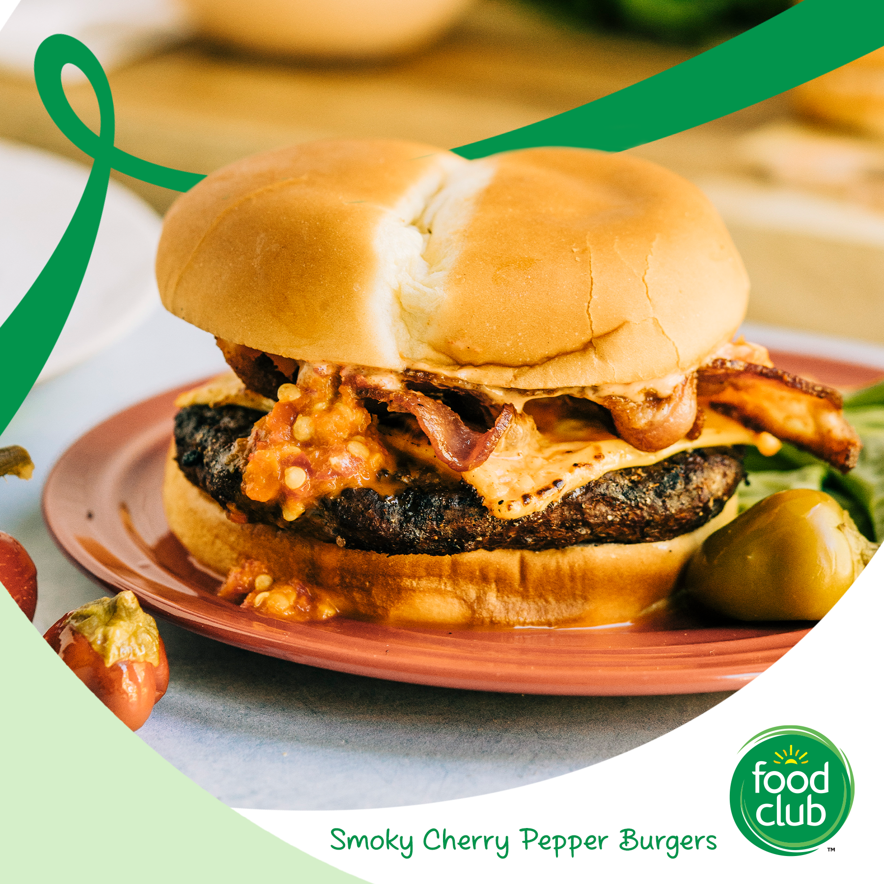 Smoky Cherry Pepper Burgers