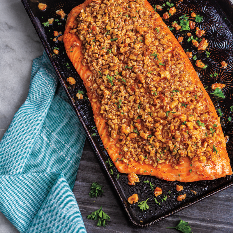 Maple-Walnut Crusted Salmon