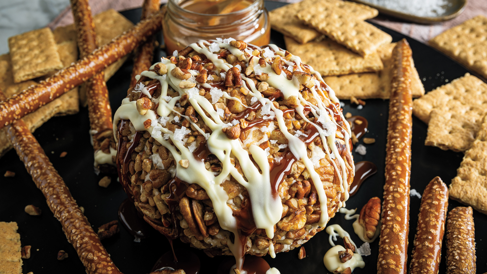 Salted Caramel Pecan Dessert Cheese Ball