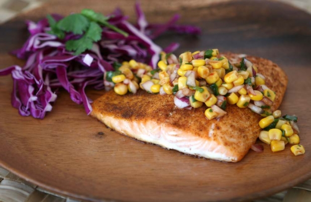 Blackened Salmon with Roasted Corn Salsa